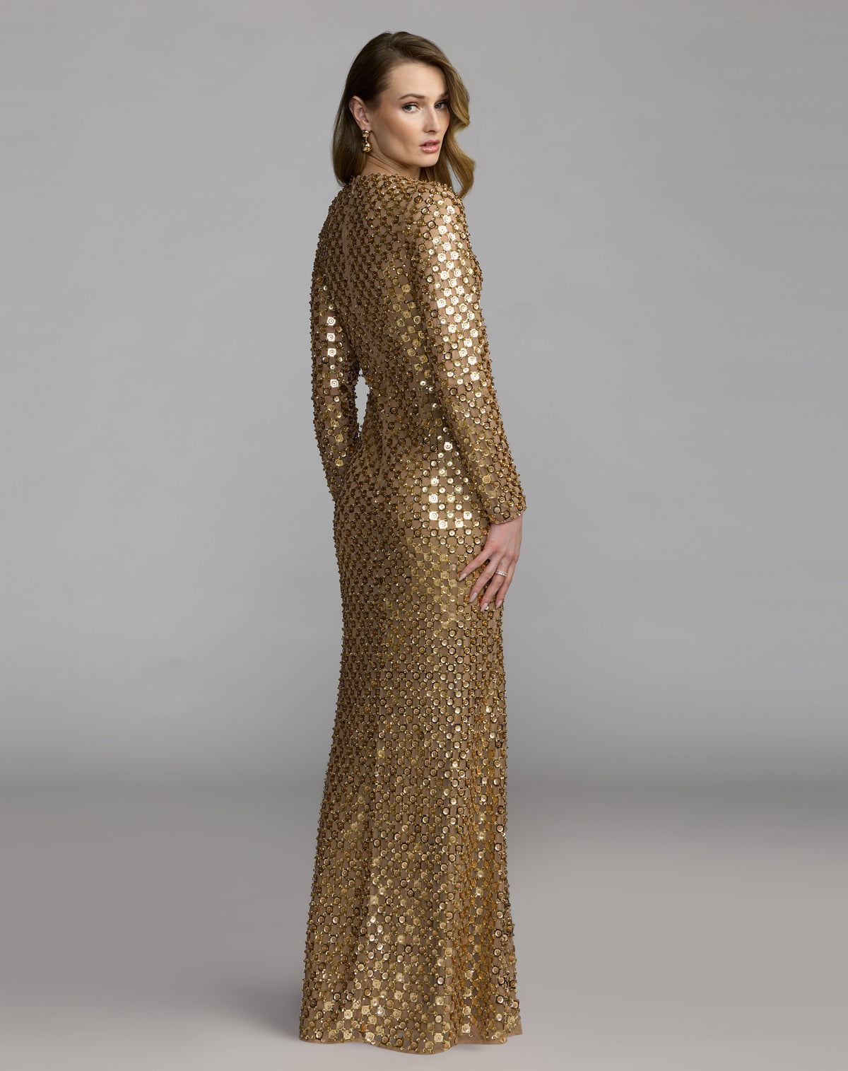 Mac Duggal 94136 Gold back