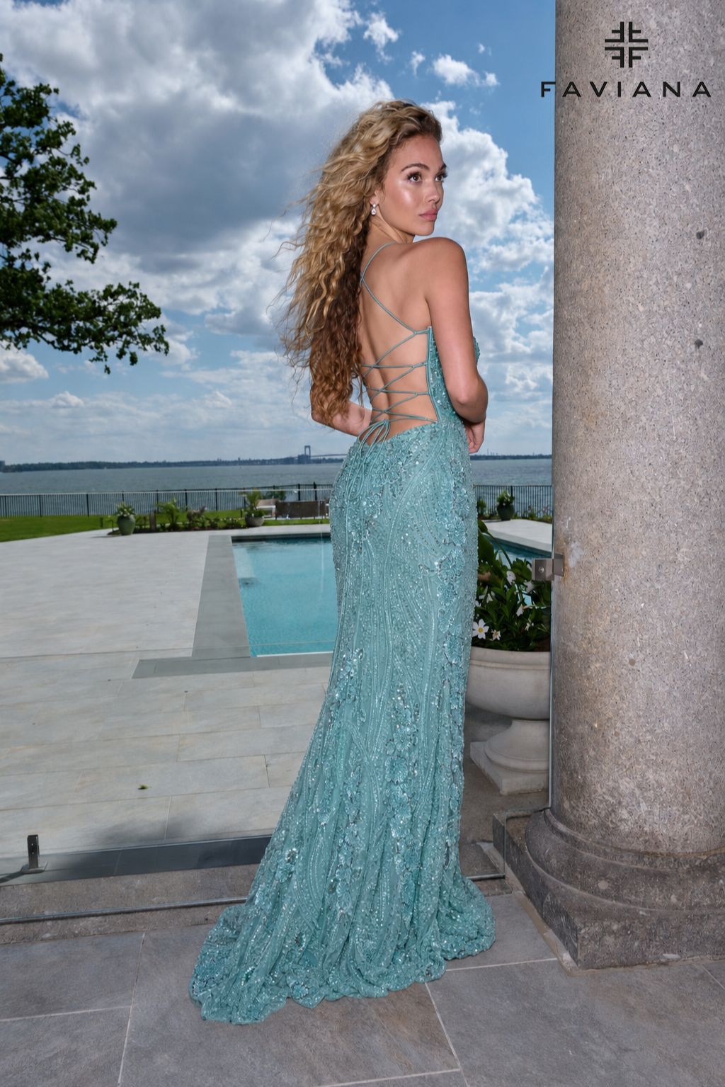 Faviana 11683 Dark Pacific Blue Back