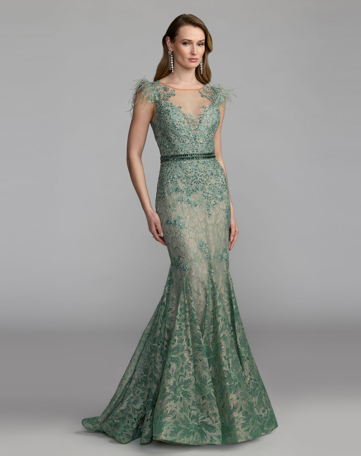 Mac Duggal 79230 Sage front
