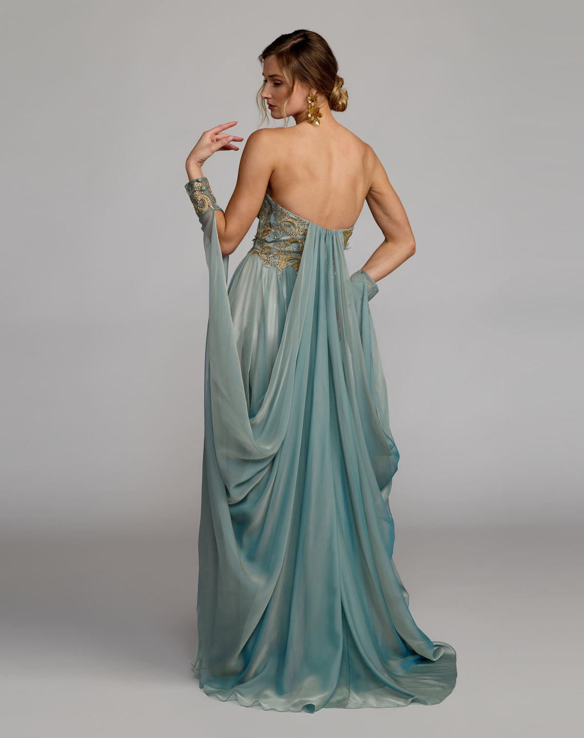 Mac Duggal 11896 Seafoam back