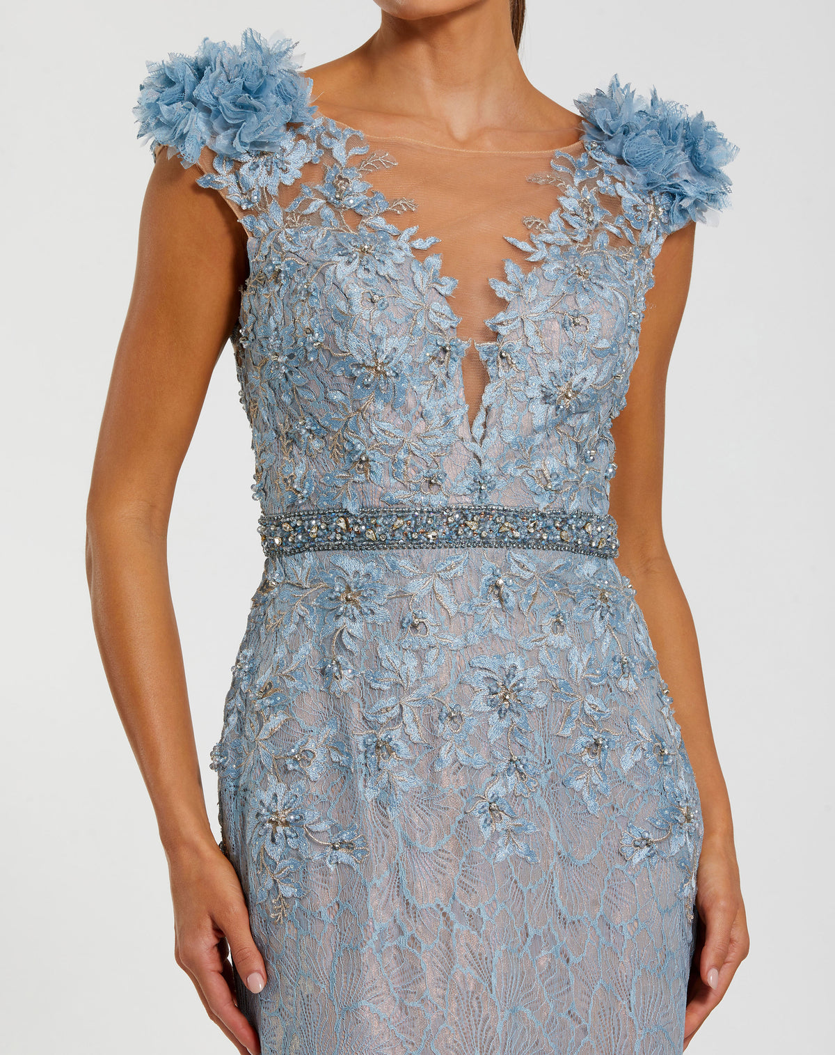 Mac Duggal 79368 Powder Blue close-up