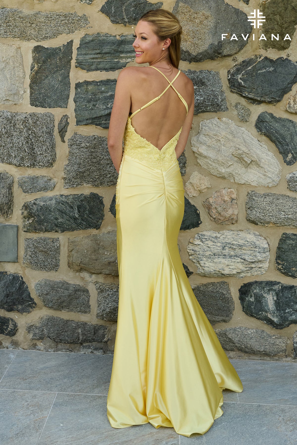 Faviana 11645 Light Yellow Back 2