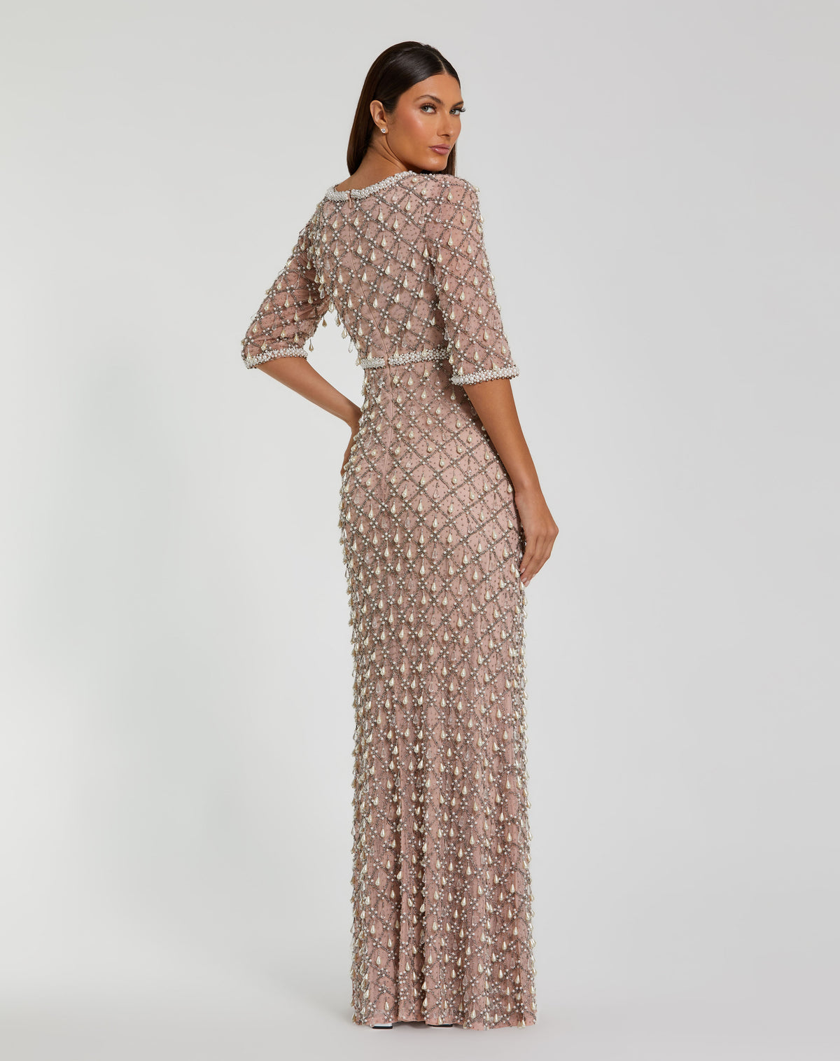 Mac Duggal 10099 Light Rose back