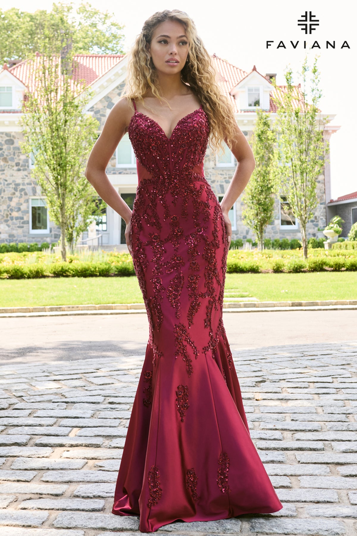 Faviana 11638 Cherry Front 3