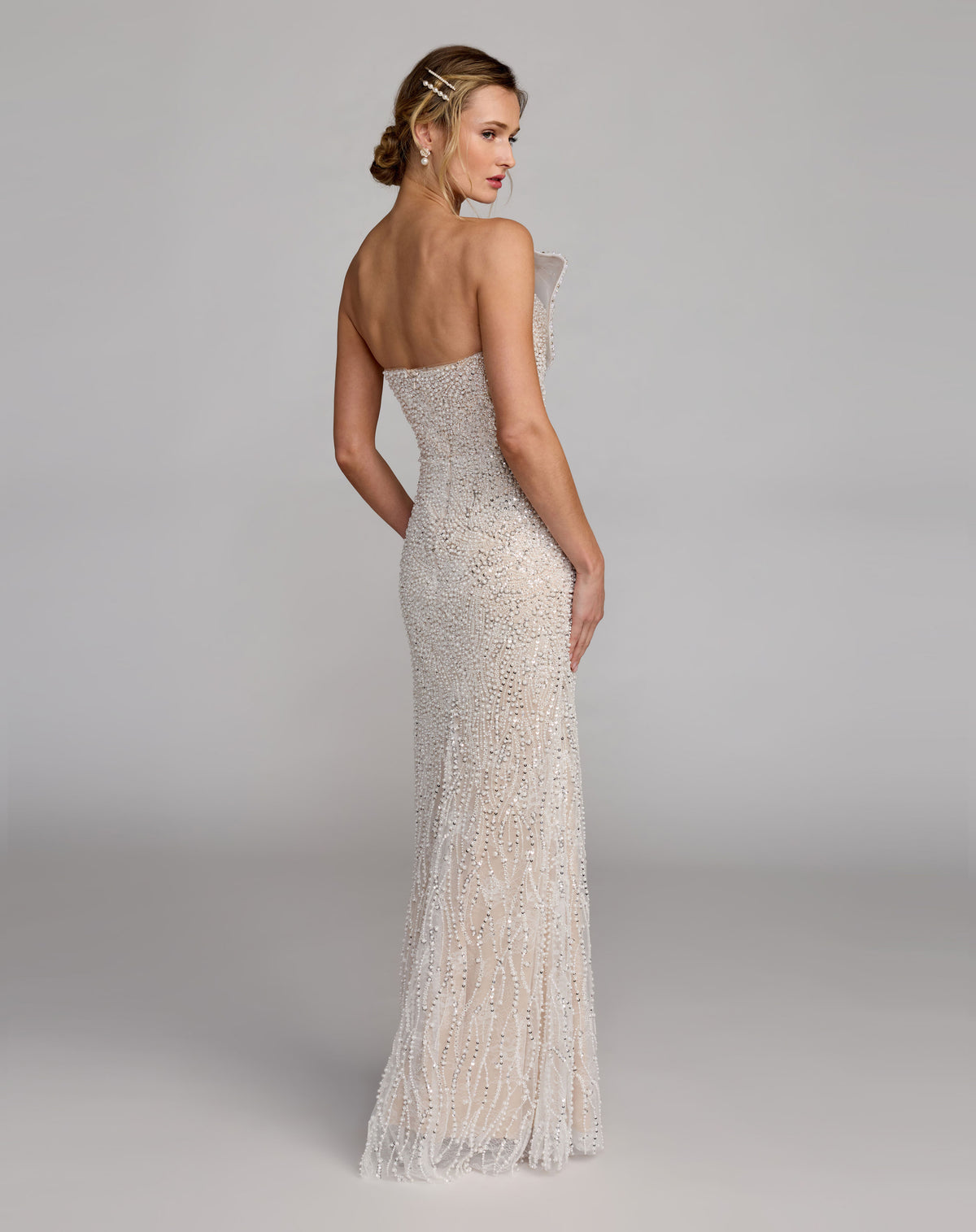 Mac Duggal 21275 Ivory Nude back