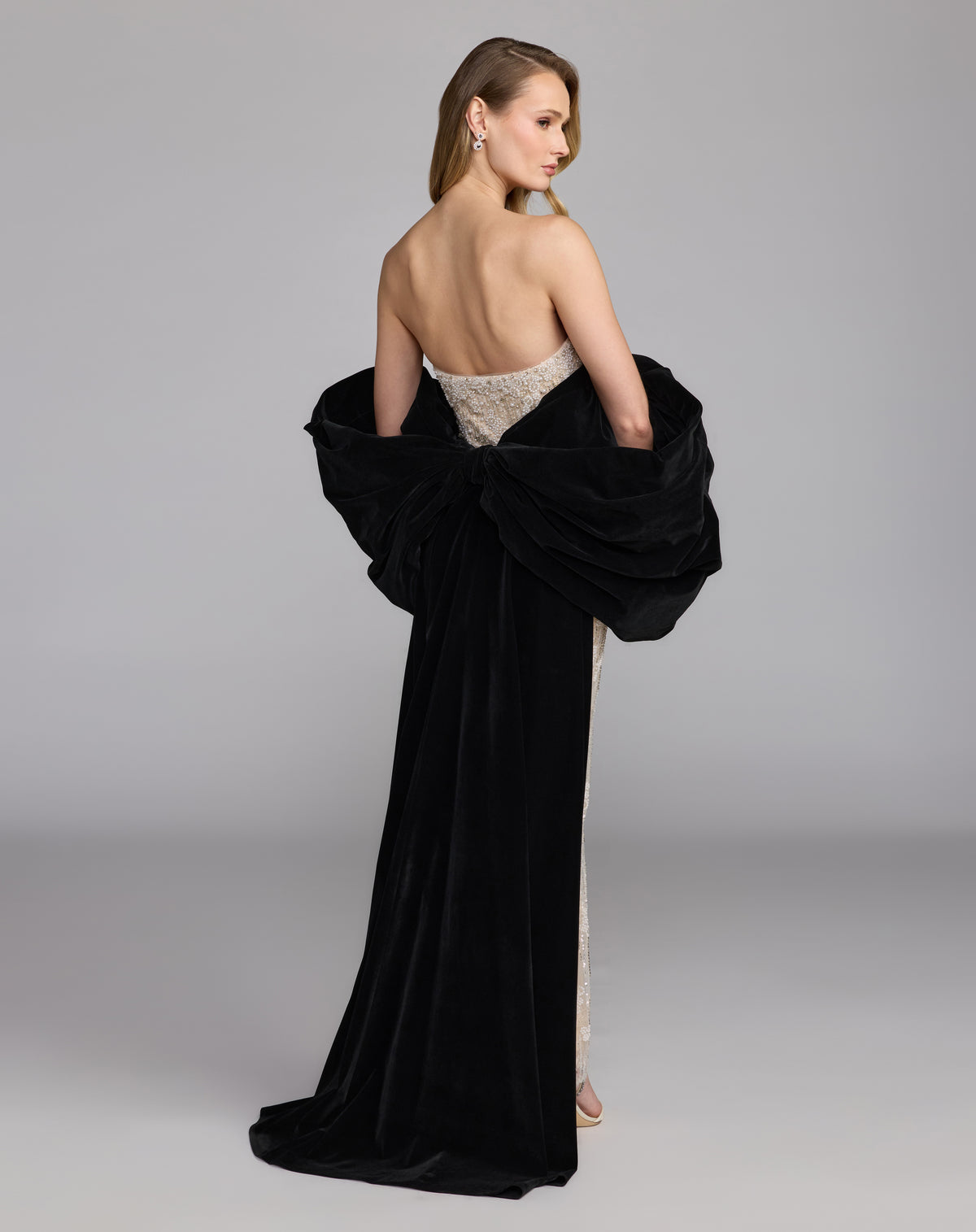Mac Duggal 21193 Black Cream back