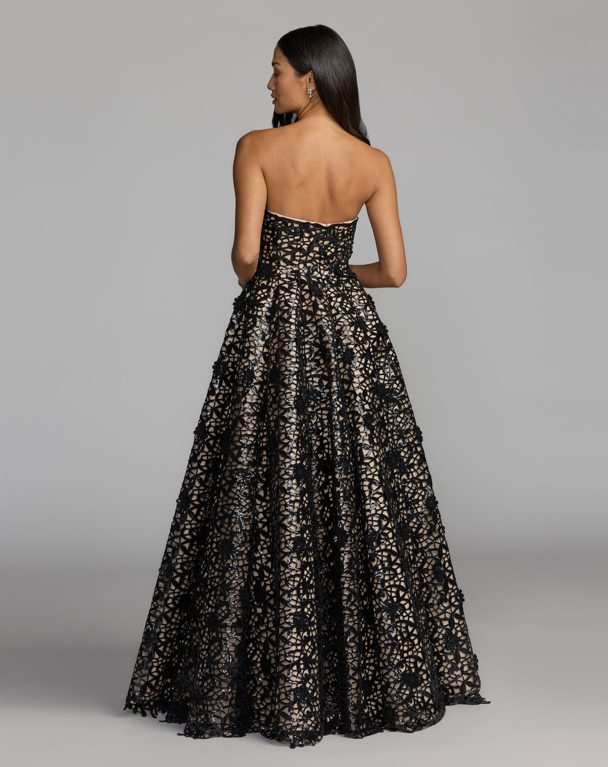 Mac Duggal 27809 Black Nude back