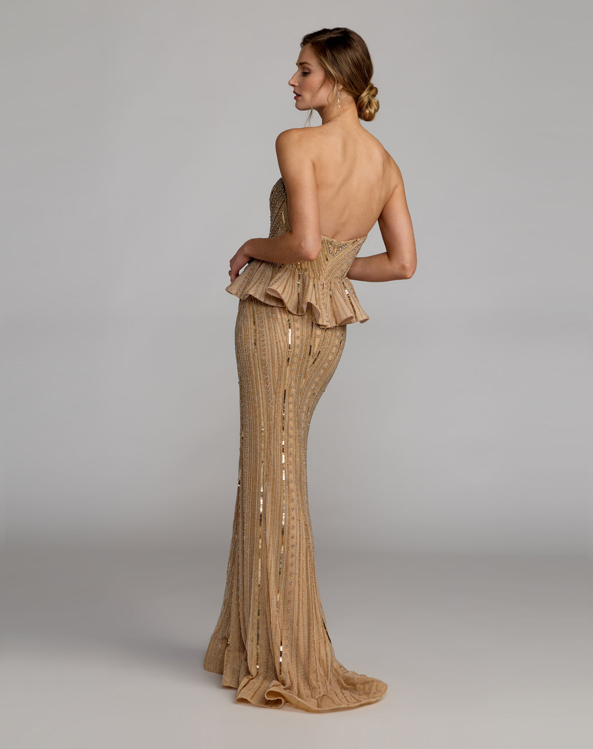 Mac Duggal 86018 Silver Gold back