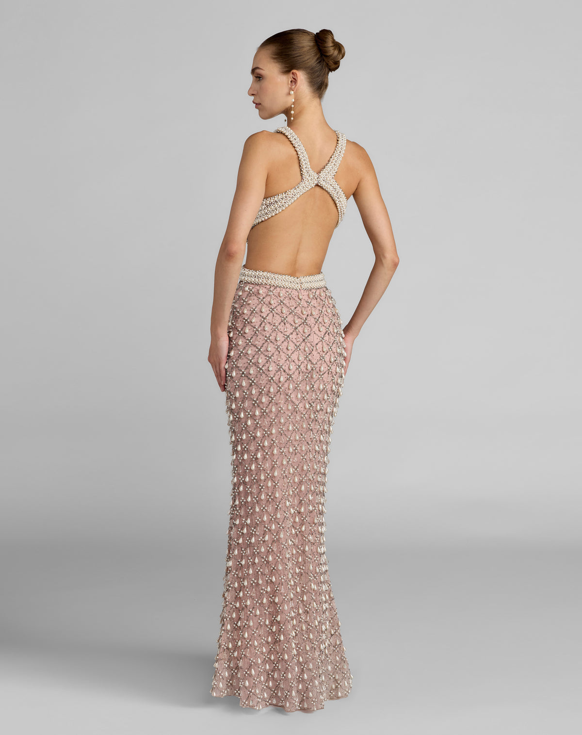 Mac Duggal 10098 Light Rose back