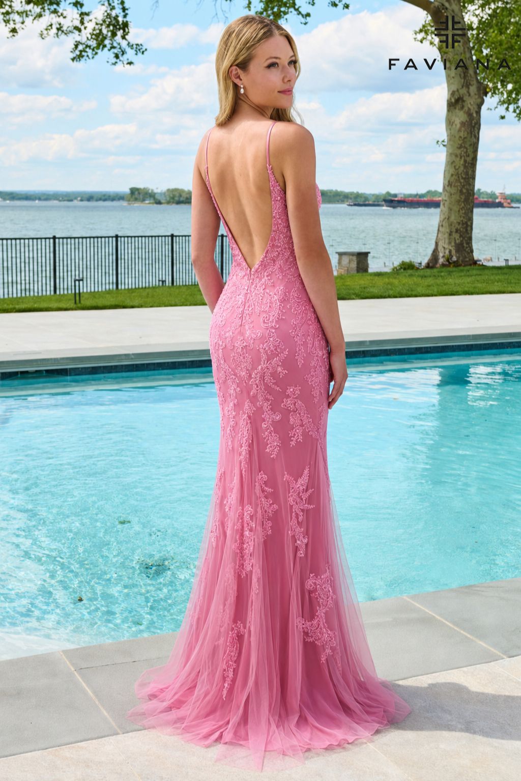 Faviana 11678 Cotton Candy Pink Back