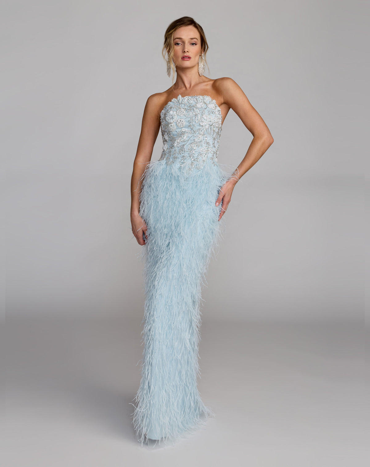 Mac Duggal 77107 Powder Blue front