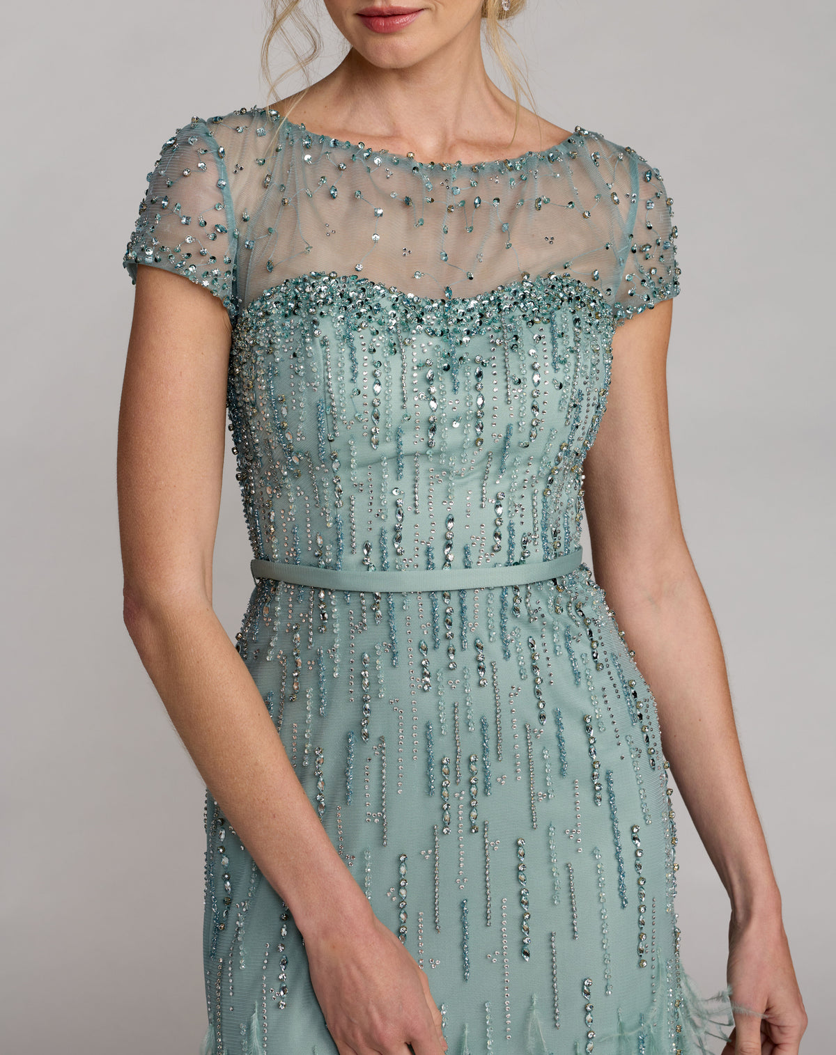 Mac Duggal 77100 Seafoam close-up