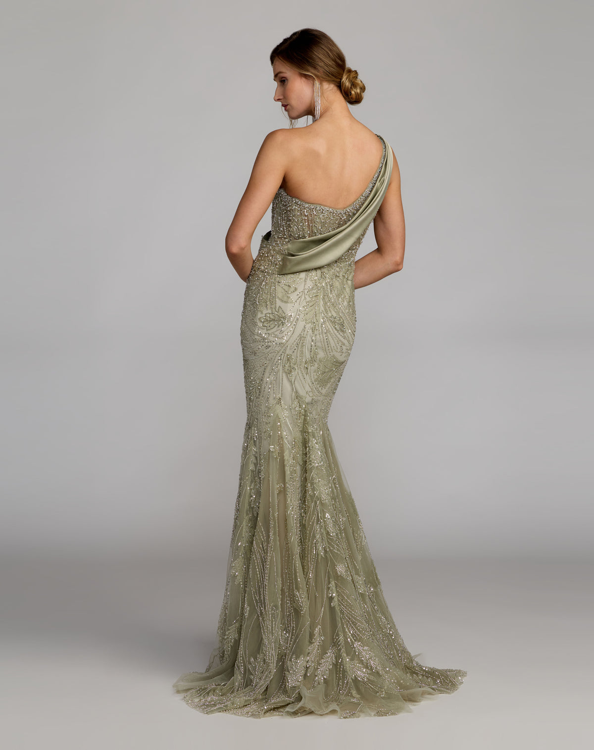 Mac Duggal 21089 Sage back