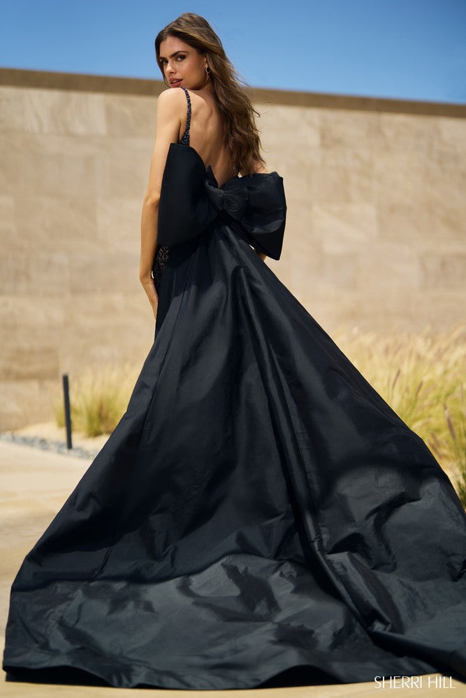 sherri hill black satin dress Sherri Hill Dress 57438