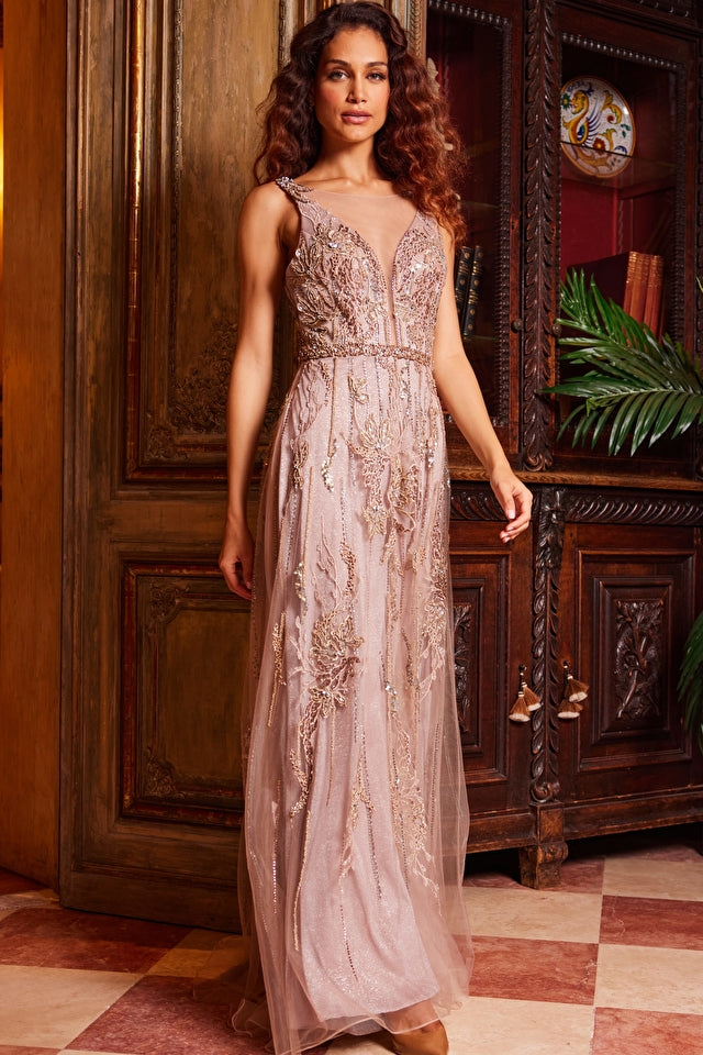 rose gold diamond jovani dresses