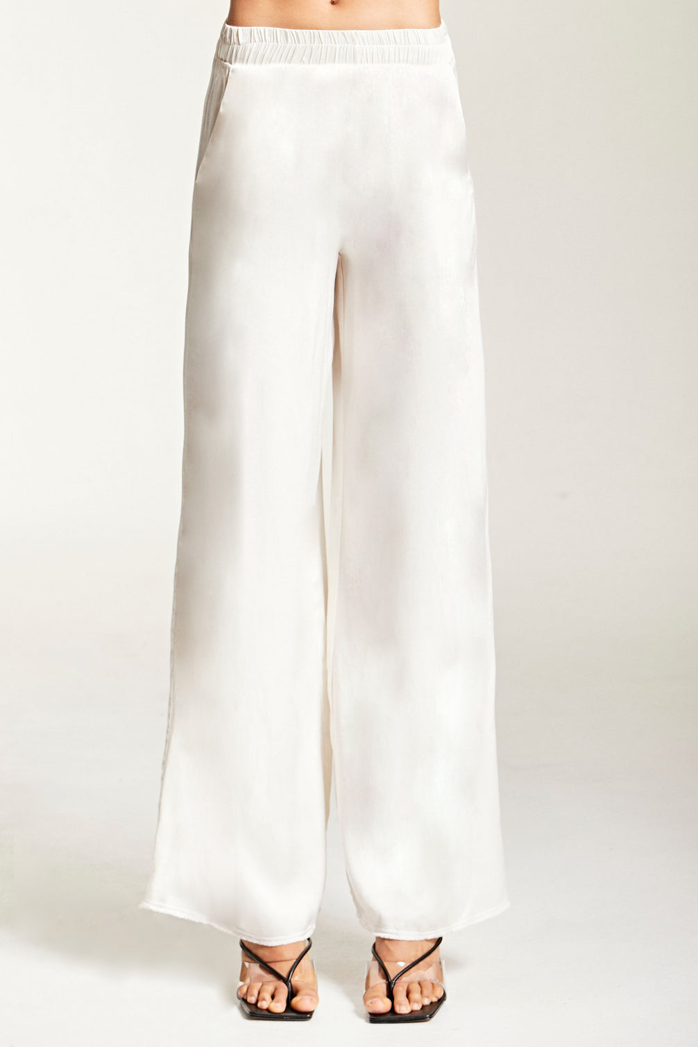 Solid Color Pure Cotton Silk Pant in Off White : BXY4