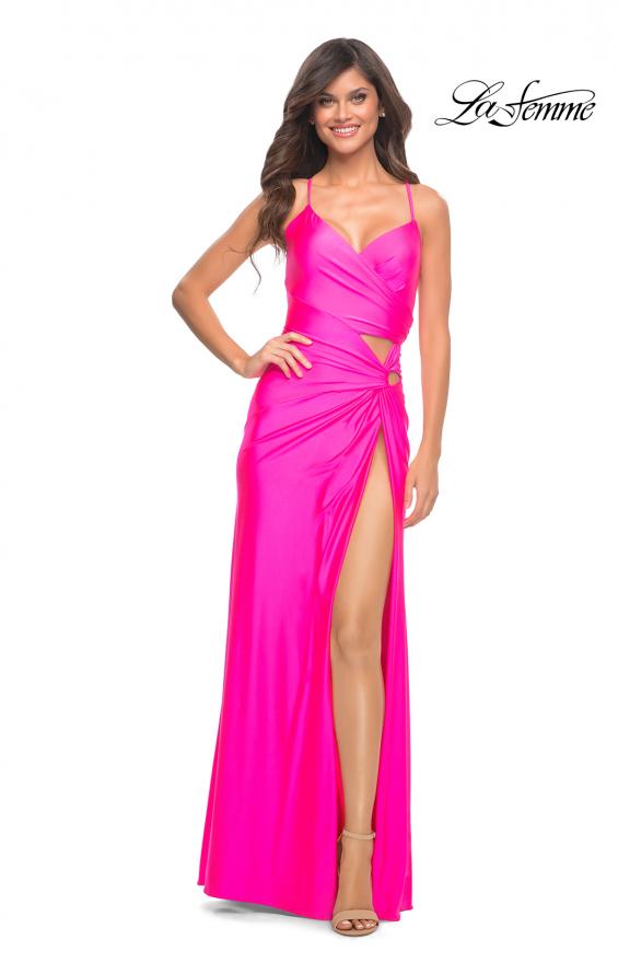 La Femme Prom Dresses Pink Lace